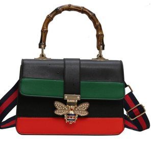 Bee Emblem Satchel Handbag